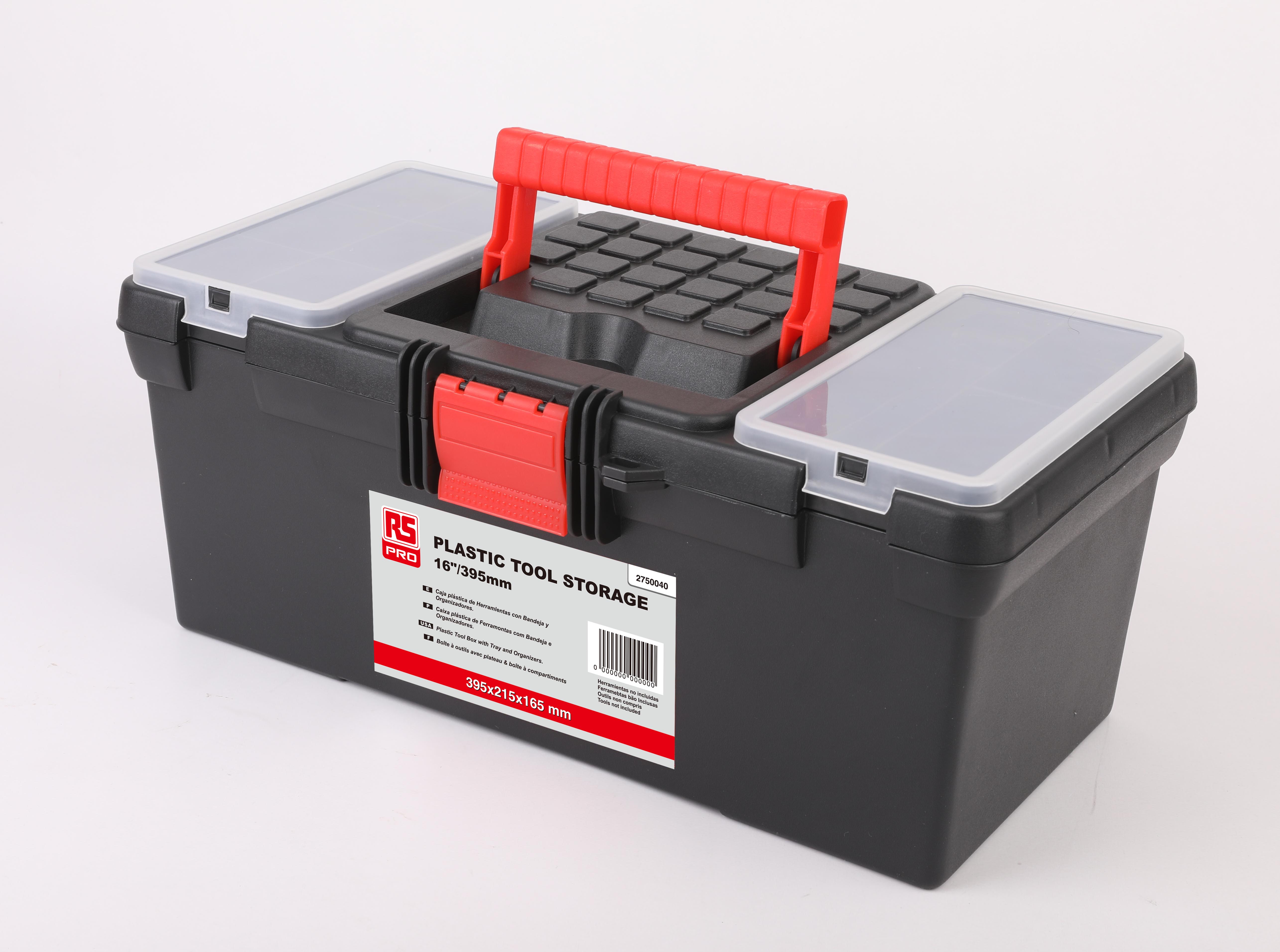 RS PRO Polypropylene Tool Box 165 mm 395 mm 215mm
