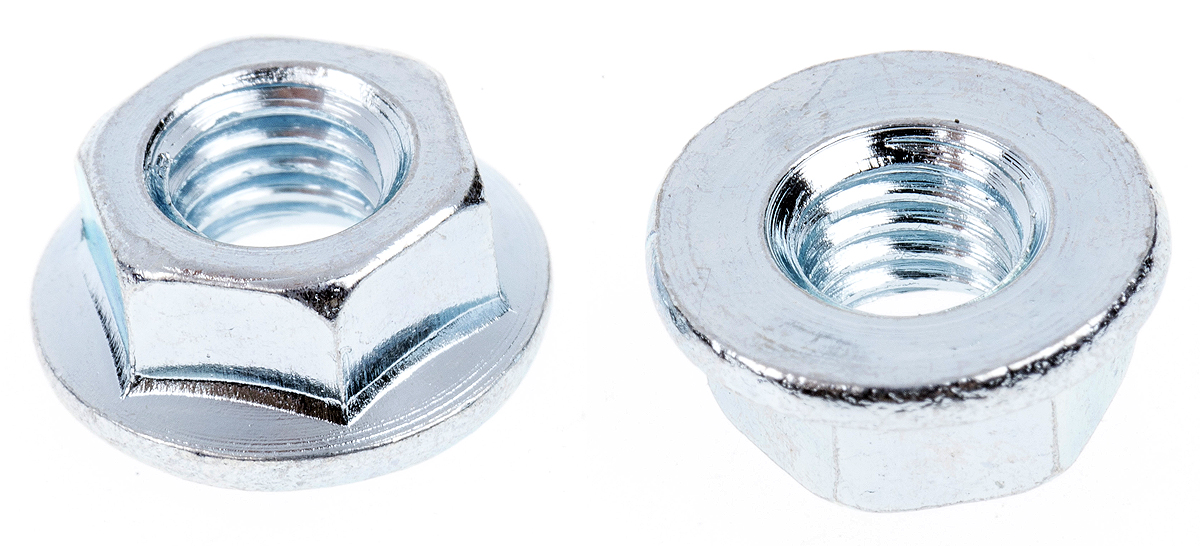 RS PRO, Bright Zinc Steel Hex Flat Nut, DIN 6923, Metric