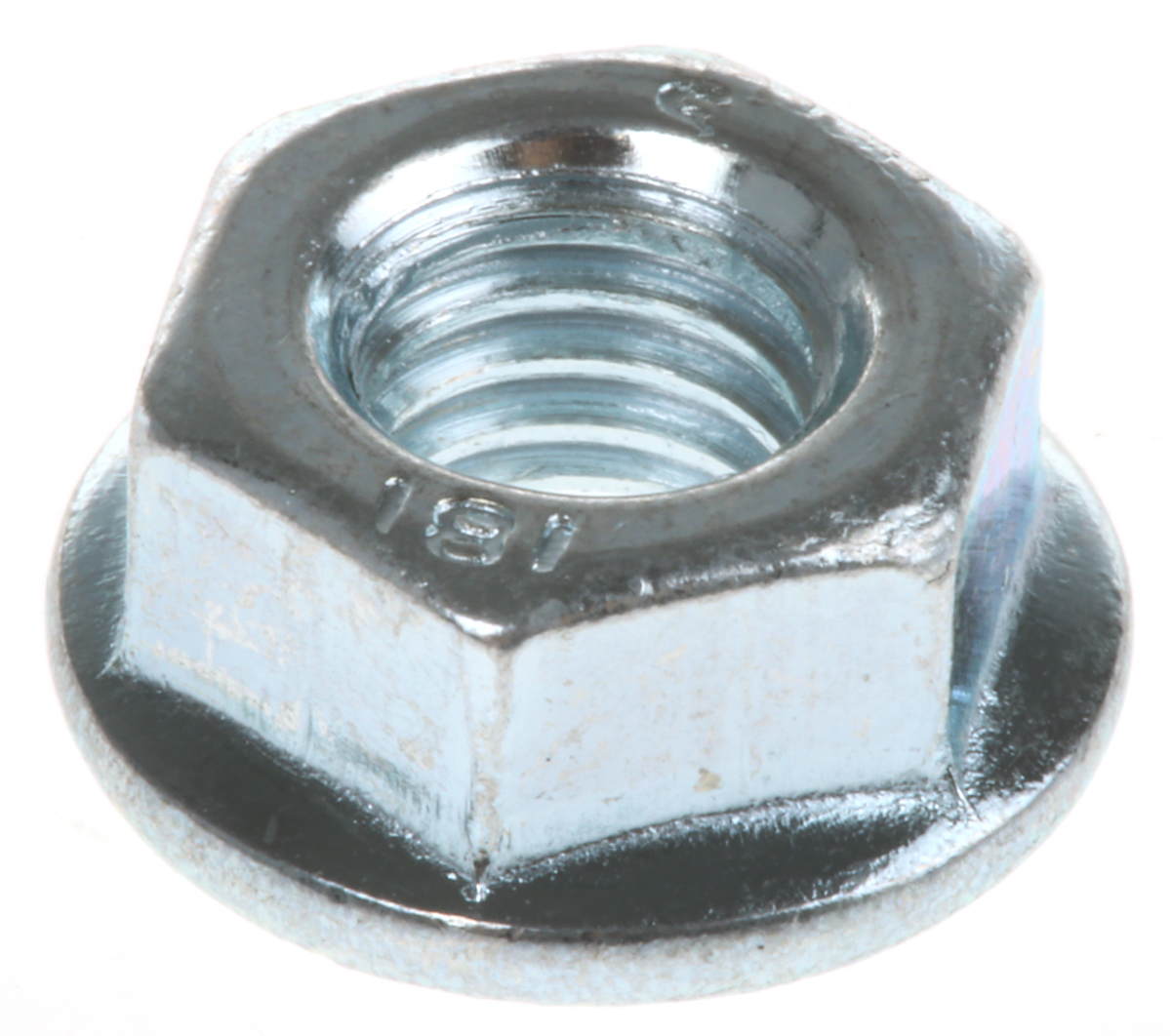 RS PRO, Bright Zinc Stainless Steel Flanged Hex Nut, DIN 6923, Metric