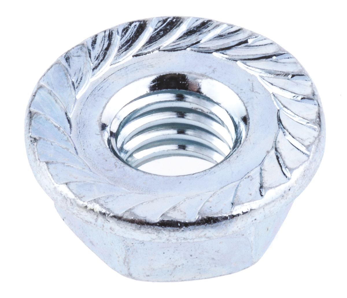275-541 RS PRO, Bright Zinc Stainless Steel Flanged Hex Nut, DIN 6923, Metric