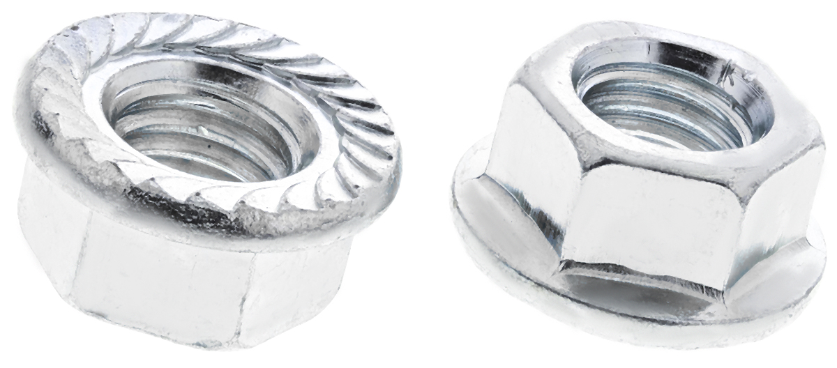 RS PRO, Bright Zinc Stainless Steel Flanged Hex Nut, DIN 6923, Metric