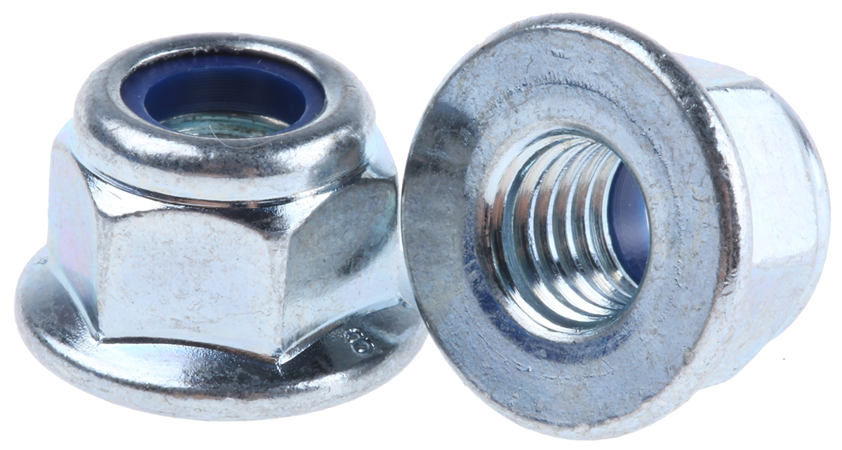 RS PRO, Bright Zinc Steel Locknut, DIN 6926