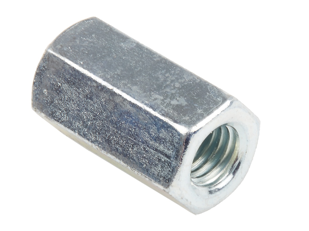 276-538 RS PRO 24 mm Bright Zinc Steel Coupling Nut, M8