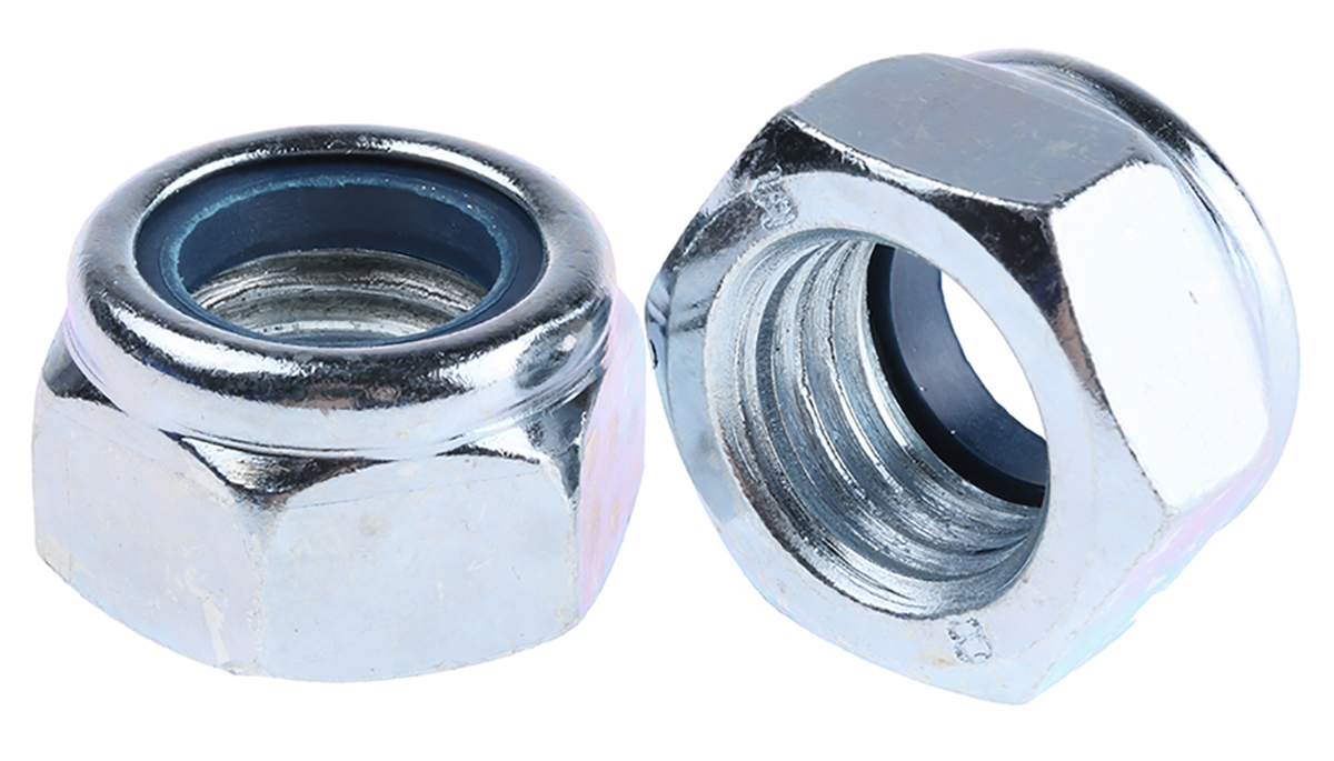 RS PRO, Bright Zinc Steel Locknut, DIN 982