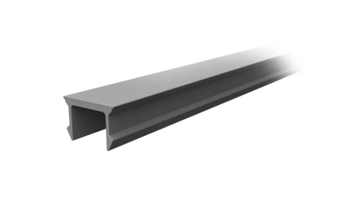 RS PRO Grey Polypropylene Cover Strip, 10 mm Groove Size, 2 m Length