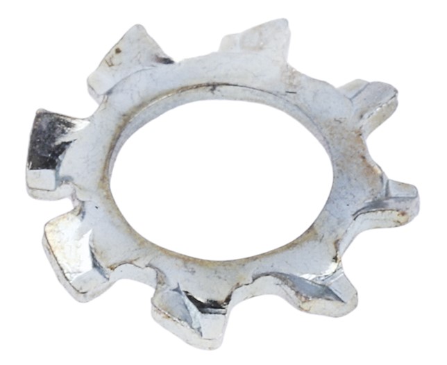 RS PRO Steel Bright Zinc External Tooth Locking Washer, M4, DIN 6797A
