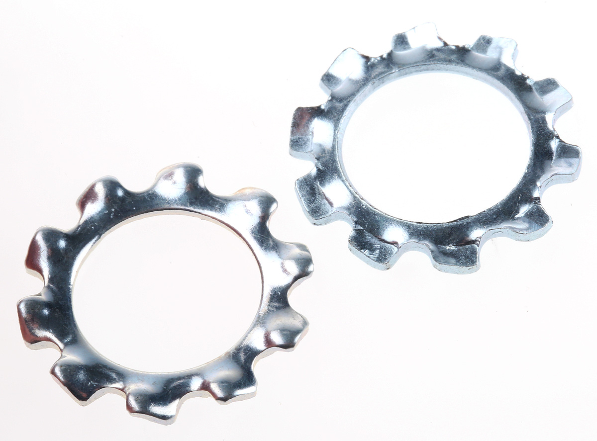 RS PRO Steel Bright Zinc External Tooth Locking Washer, M12, DIN 6797A