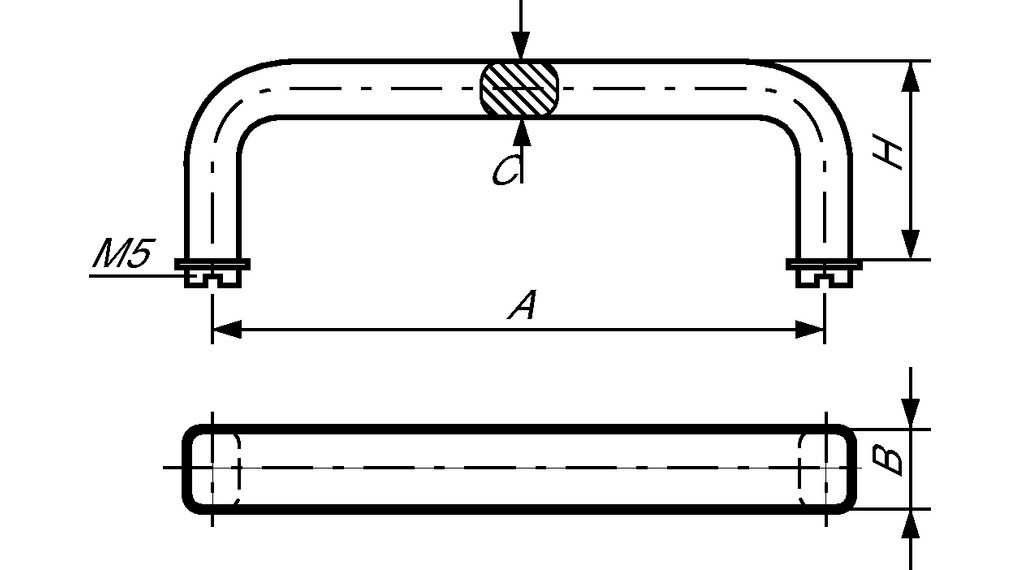 Mentor 277 Series Aluminium Handle 39 mm x 105 mm x 13mm