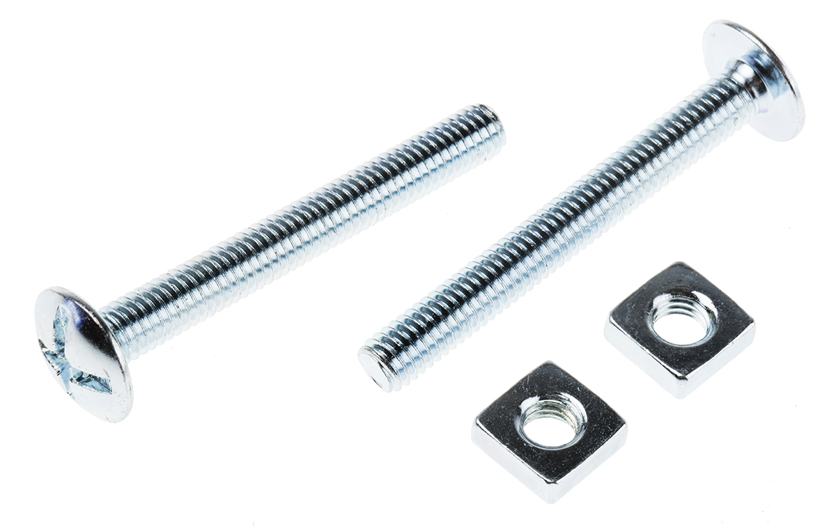 RS PRO Bright Zinc Steel Roofing Bolt x 50 mm