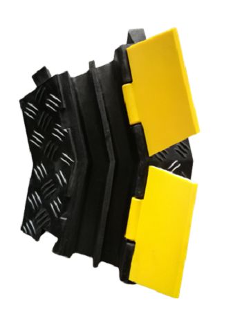 RS PRO 400 mm Yellow, Black Cable Cover in Natural Rubber, 28 mm ID