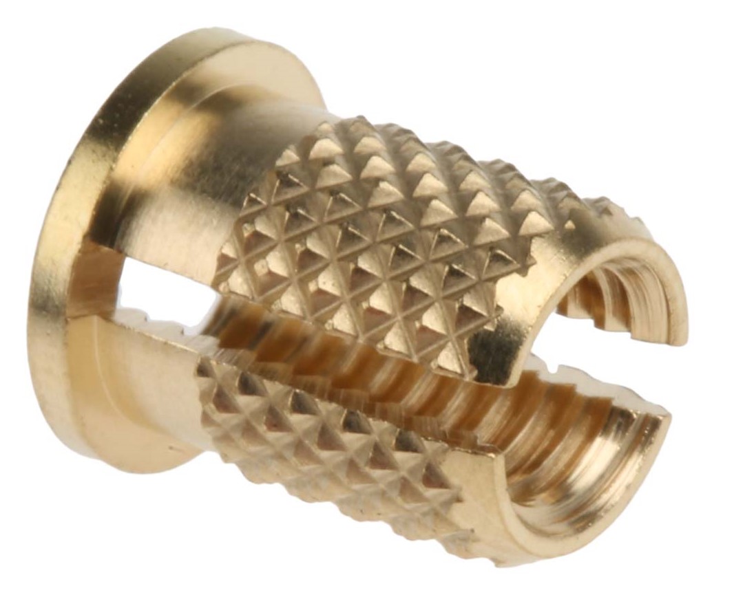 RS PRO Brass Threaded Insert, 8 mm diameter 6.4 mm 9.53 mm