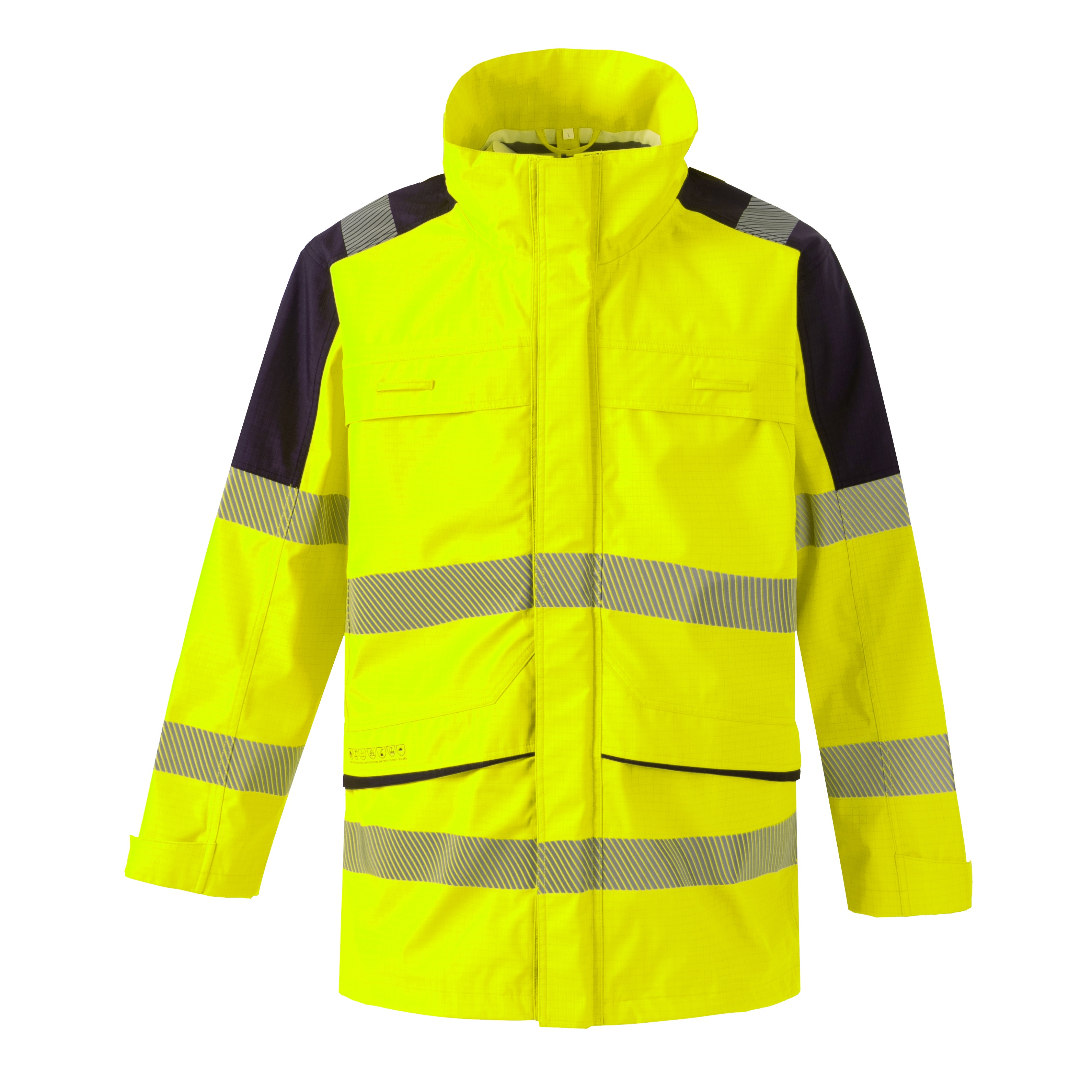 CODUPAL Zeus Yellow, Navy Unisex Hi Vis Jacket, M
