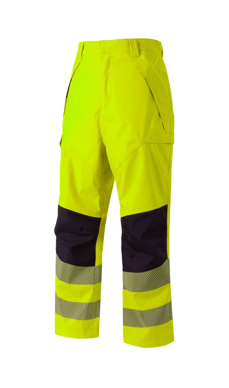CODUPAL Ares Hi Vis Trouser Yellow, Navy 2XL Waist