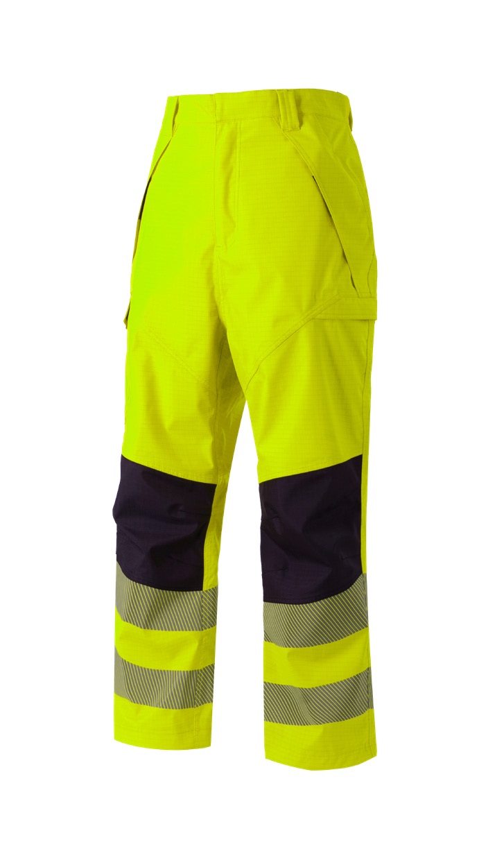 CODUPAL Ares Hi Vis Trouser Navy, Yellow L Waist