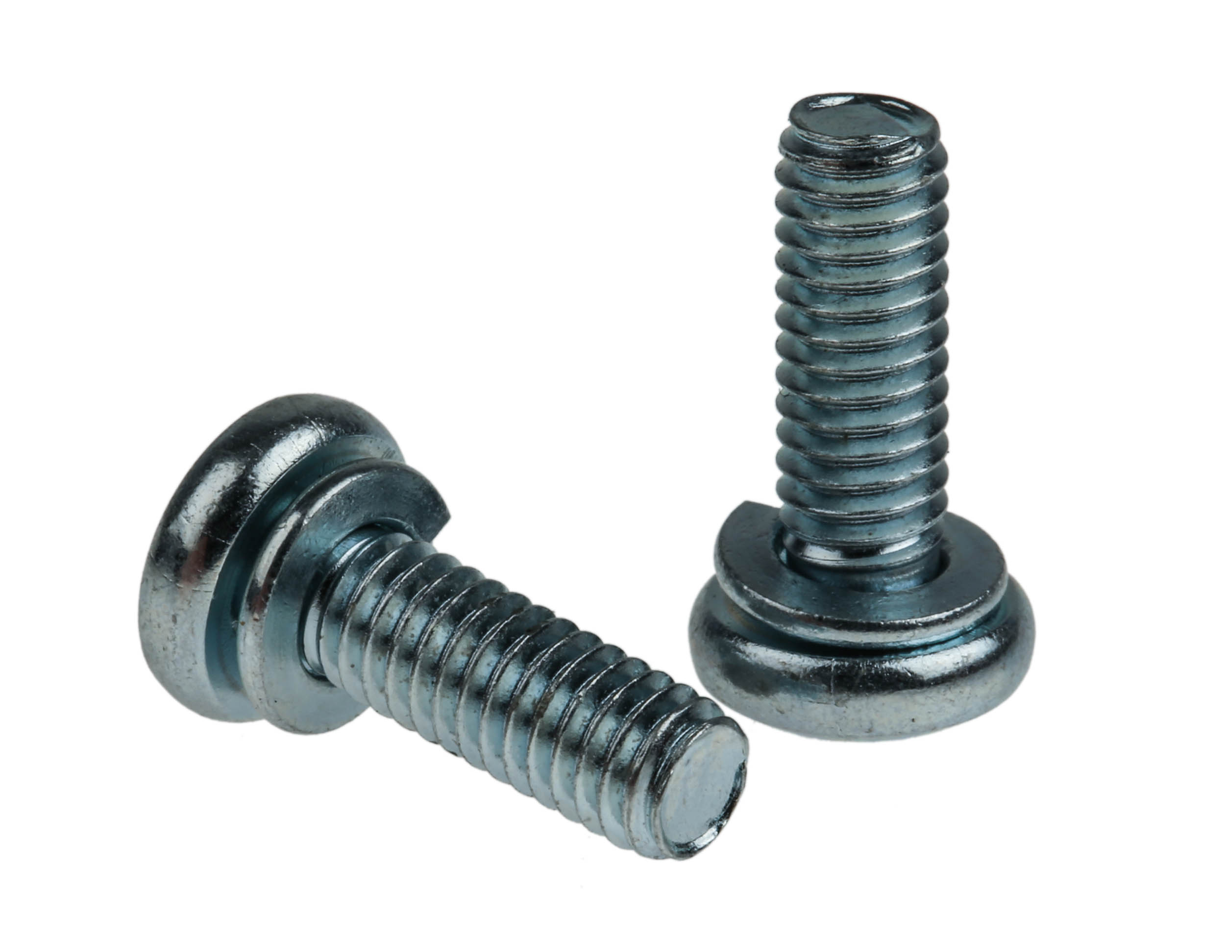 RS PRO x 16 mm Bright Zinc Steel Pan Head Sems Screw, Spring Washer