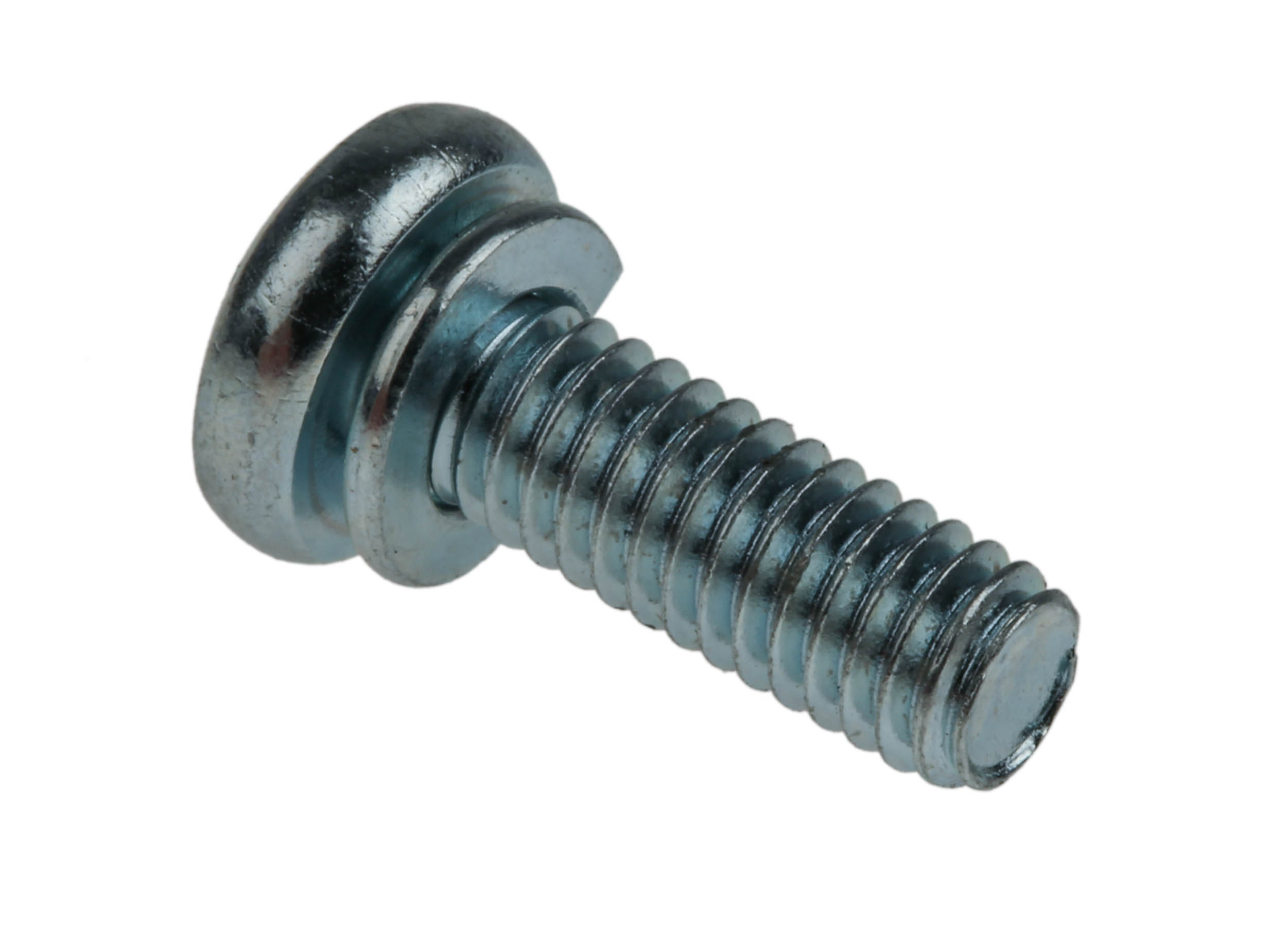 279-199 RS PRO x 16 mm Bright Zinc Steel Pan Head Sems Screw, Spring Washer