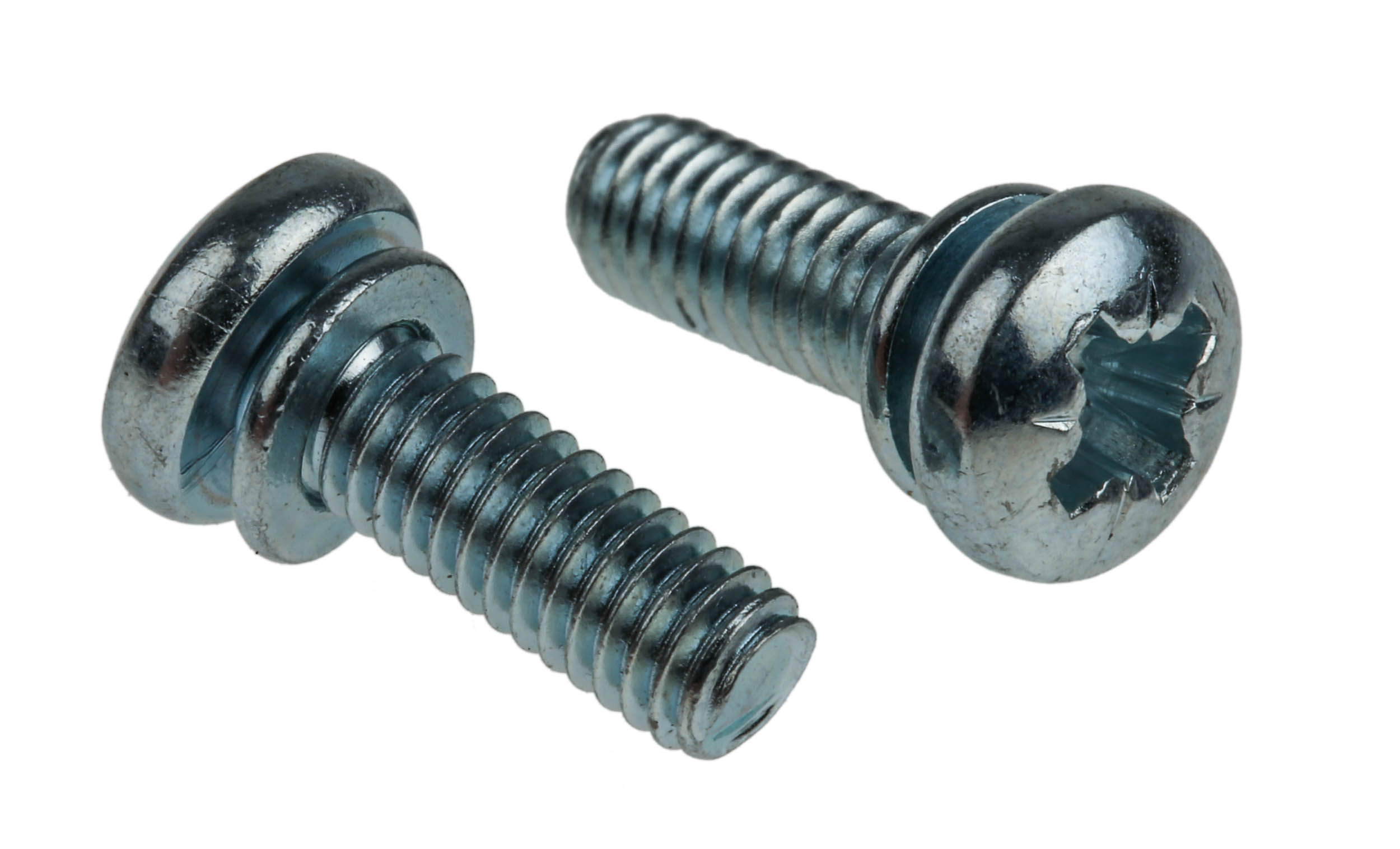 279-199 RS PRO x 16 mm Bright Zinc Steel Pan Head Sems Screw, Spring Washer