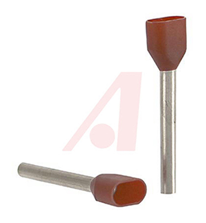 Altech Insulated Crimp Bootlace Ferrule, 18 mm Pin Length, 2.4 mm Pin Diameter, Red from 18 AWG to 18 AWG Wire Size