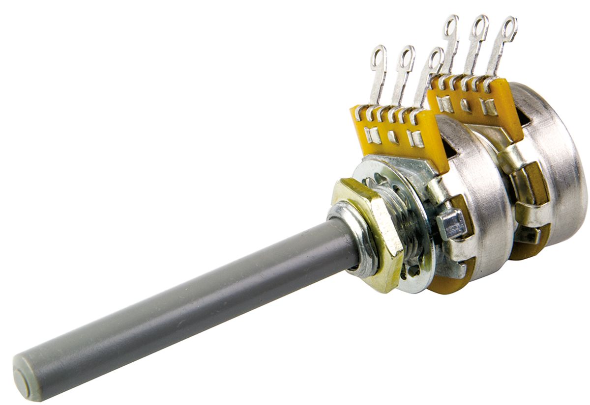 TE Connectivity 27 10 kΩ Rotary Potentiometer 1-Turns 2-Gang Panel Mount, 27ESA103MMF50N