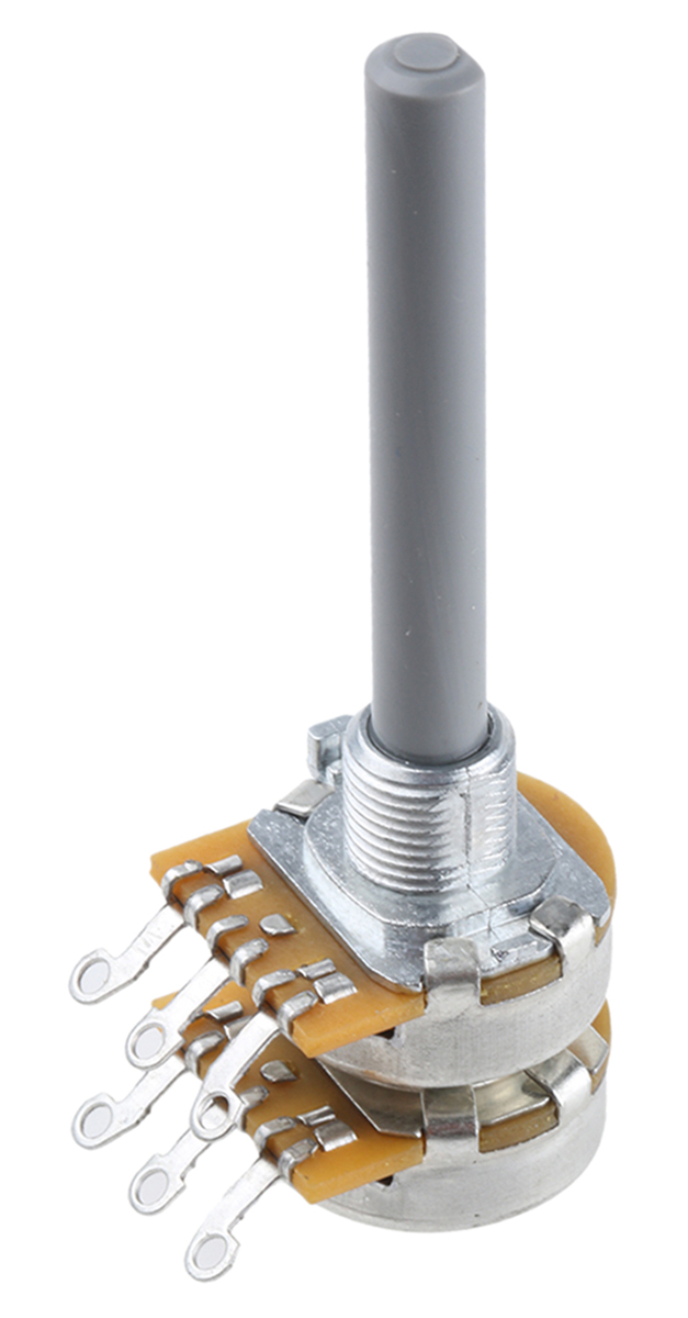 TE Connectivity 27 100 kΩ Rotary Potentiometer 1-Turns 2-Gang Panel Mount, 27ESA104MMF50N