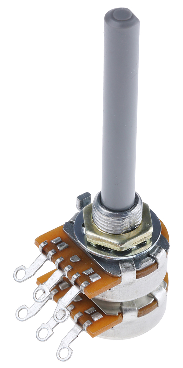 TE Connectivity 27 4.7 kΩ Rotary Potentiometer 1-Turns 2-Gang Panel Mount
