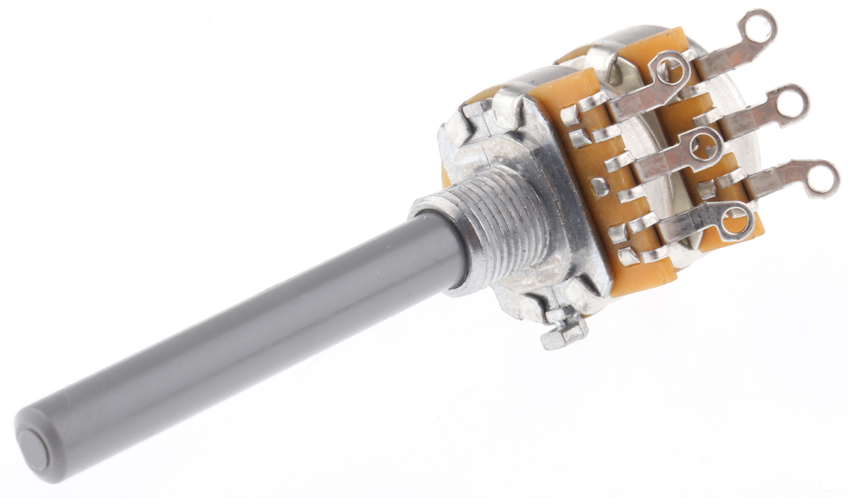 TE Connectivity 27 50 kΩ Rotary Potentiometer 1-Turns 2-Gang Panel Mount, 27ESA503MMF50N
