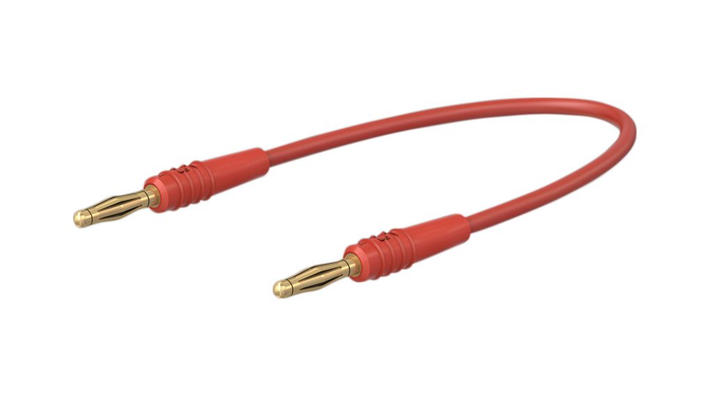 Staubli Test Lead 10A, 30V, 60 V, Red, 7.5 cm Lead Length