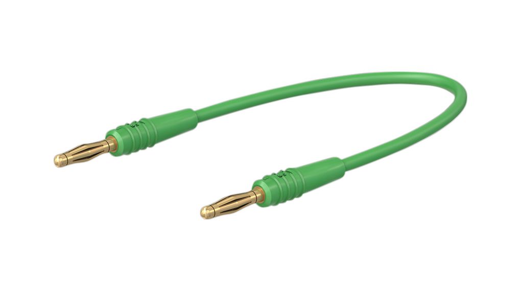 Staubli Test Lead 10A, 30V, 60 V, Green, 15 cm Lead Length
