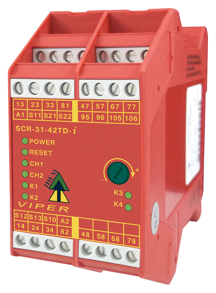 IDEM SCR-31-42TD-i Screw Terminals, 24V ac/dc Safety Relay, 7 Safety Contacts, 3