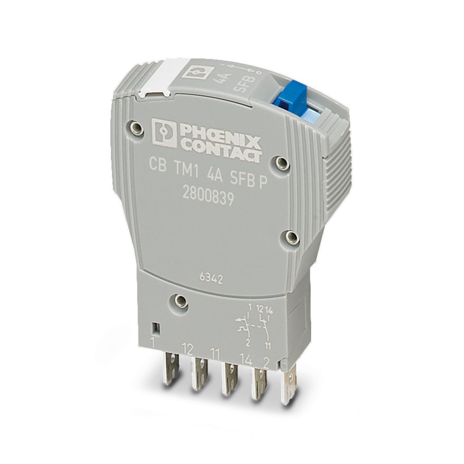 2800839 Phoenix Contact TRABTECH TRABTECH Thermal Circuit Breaker - 1-Pole, Base, 4A Current Rating, 277V ac, 50 V dc