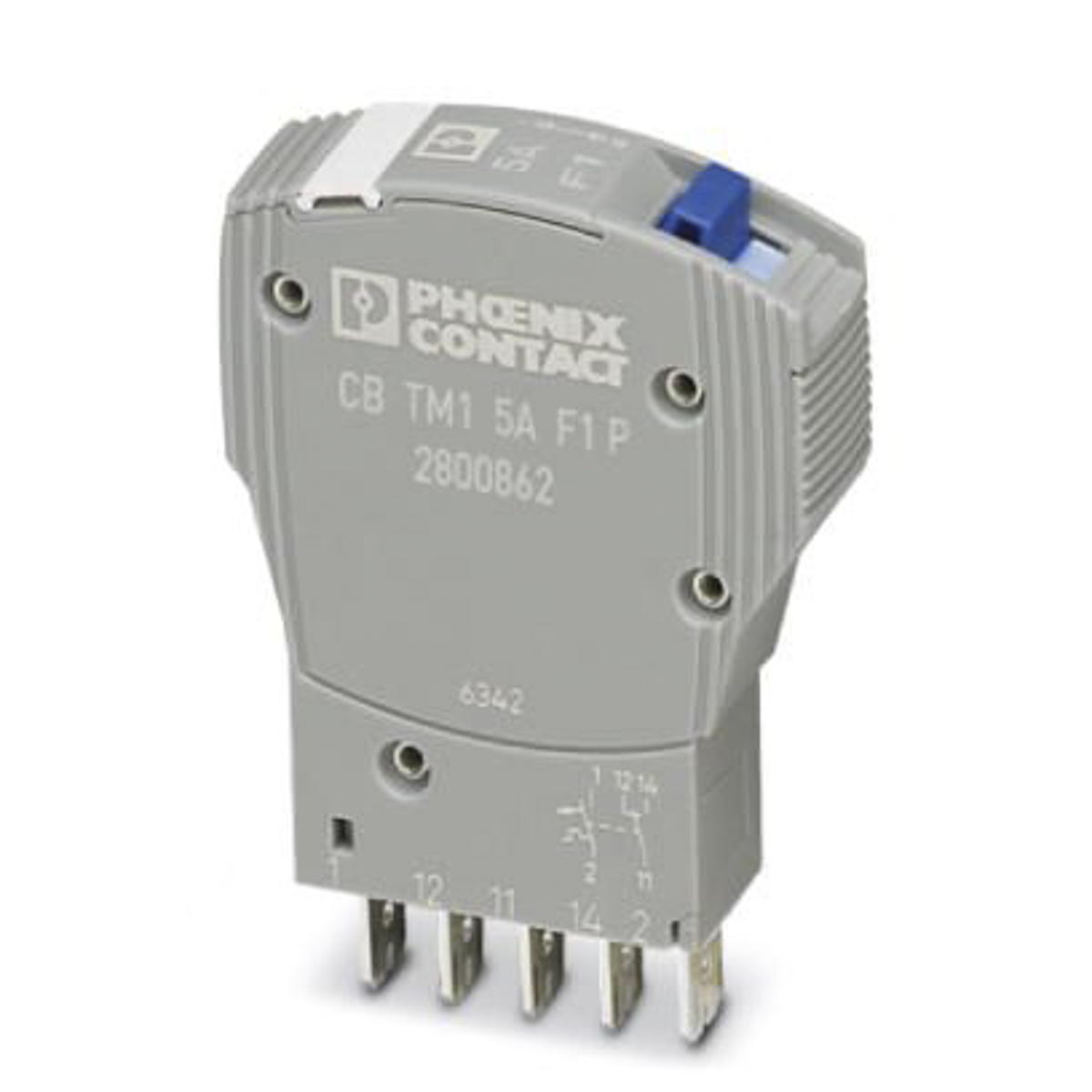 Phoenix Contact TRABTECH TRABTECH Thermal Circuit Breaker - 1-Pole, Base, 5A Current Rating, 277V ac, 50 V dc