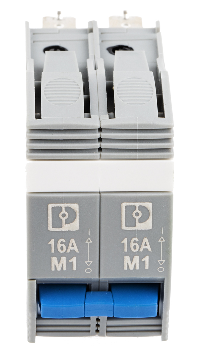 2800889 Phoenix Contact TRABTECH TRABTECH Thermal Circuit Breaker - 2-Pole, Base, 16A Current Rating, 277V ac, 80 V dc