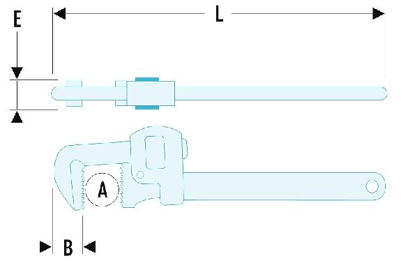 131a14 Facom 131A.14 Pipe Wrench, 350 mm Overall