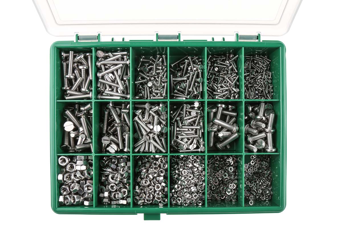 281-978 RS PRO Stainless Steel 3168 Piece Slot Drive Machine Screw Drive Screw/Bolt Kit