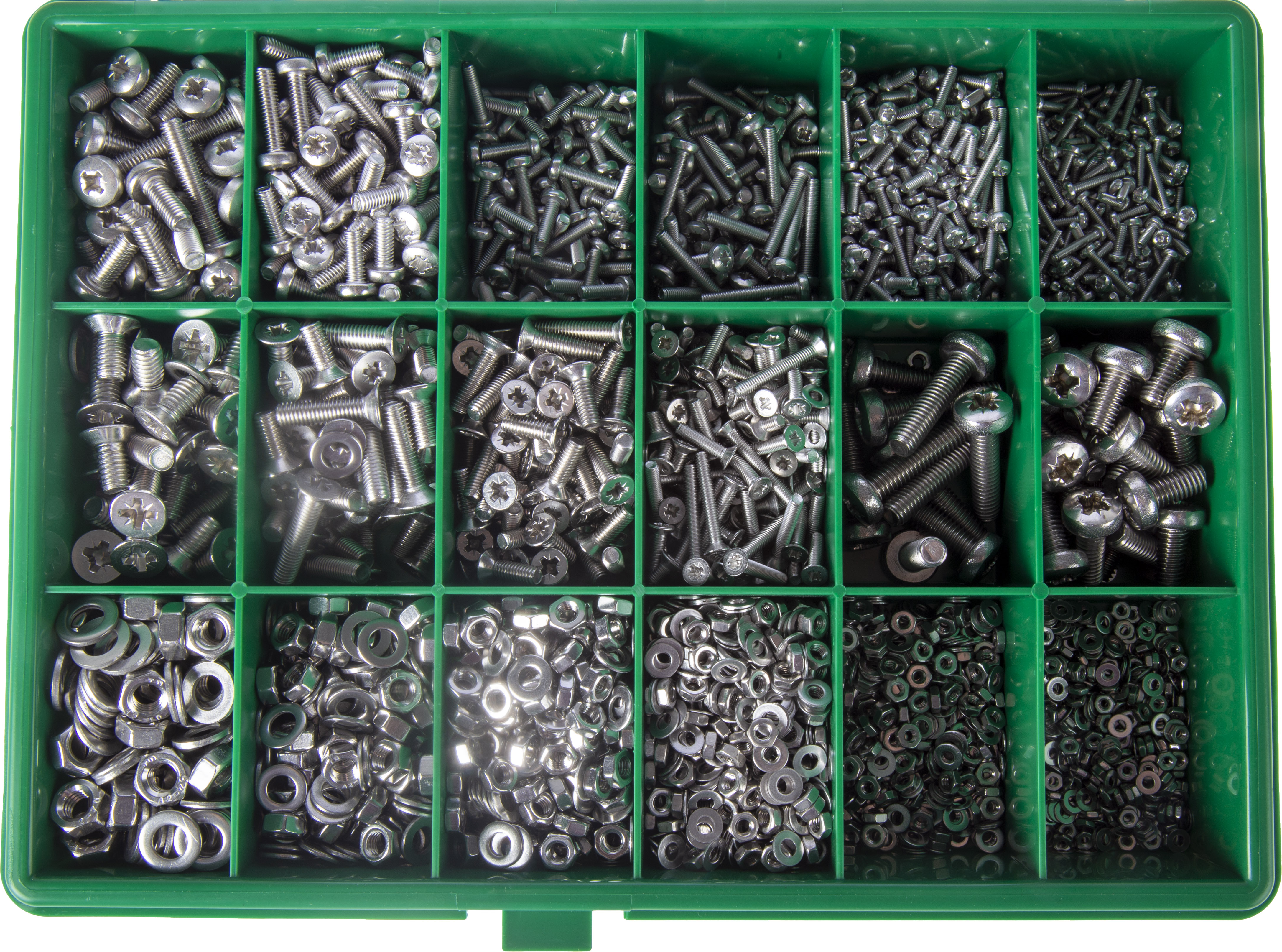 281-984 RS PRO Stainless Steel 3168 Piece Pozidriv Drive Machine Screw Drive Screw/Bolt Kit