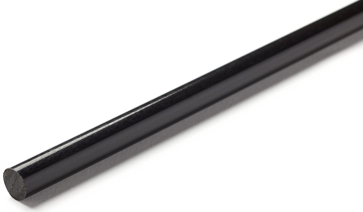 RS PRO Black Nylon Rod, 1 m x 40 mm Diameter