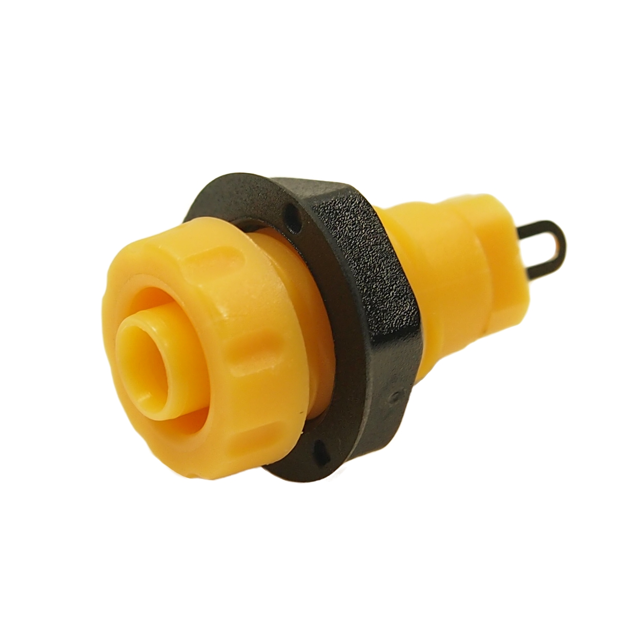 RS PRO, Yellow 30A Banana Socket With Nylon Contacts and Gold Plated