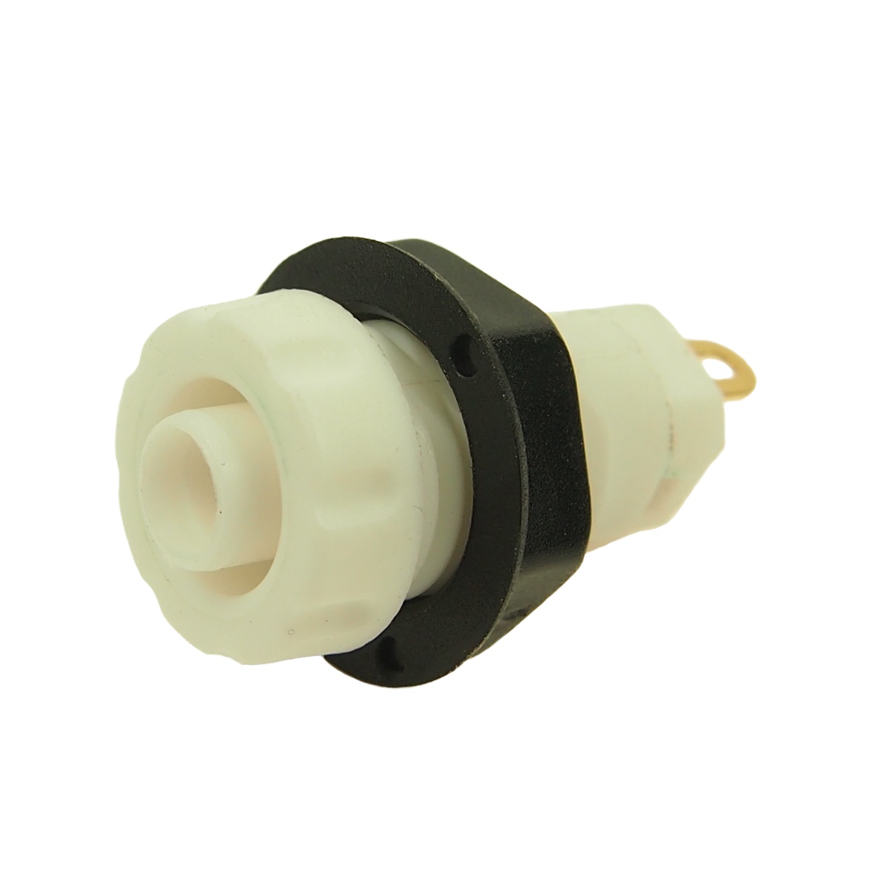 RS PRO, White 30A Banana Socket With Nylon Contacts and Gold Plated