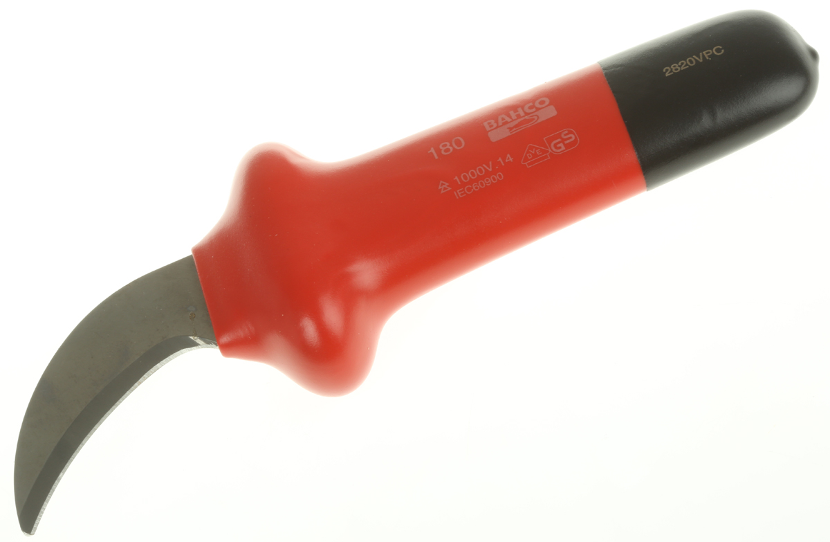 Bahco Cable Knife VDE/1000V Approved, 180 mm Overall, 50 mm Blade