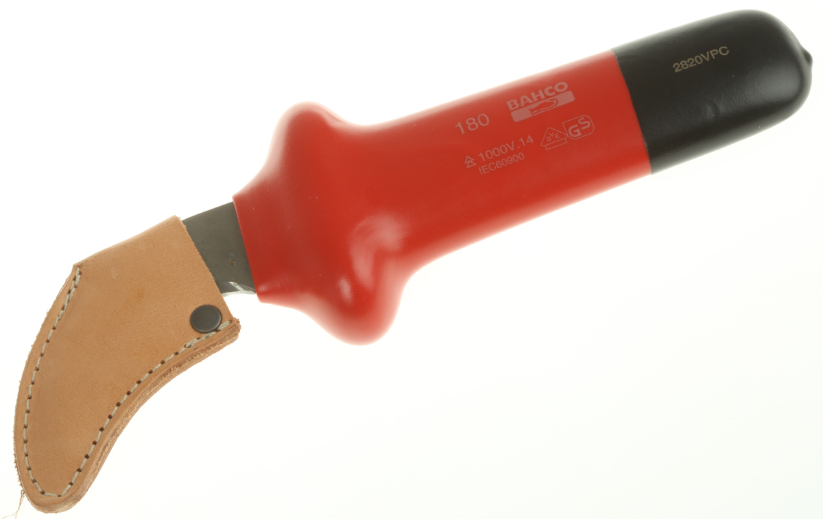 2820vpc Bahco Cable Knife VDE/1000V Approved, 180 mm Overall, 50 mm Blade