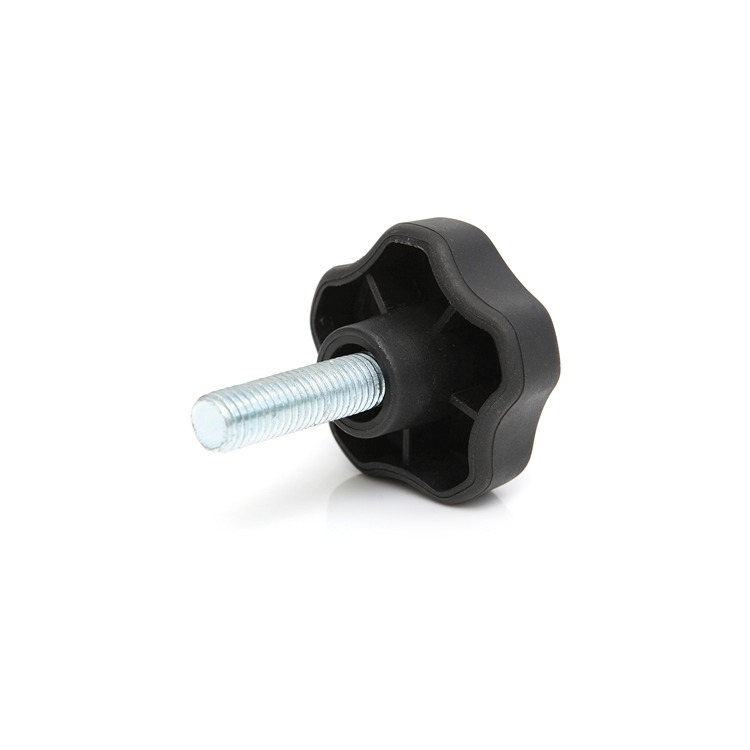 RS PRO Black Thermoplastic Multiple Lobes Clamping Knob, M8 x 35, Threaded