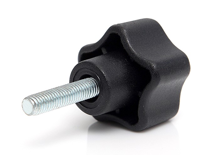 RS PRO Black Thermoplastic Multiple Lobes Clamping Knob, M5 x 15, Threaded