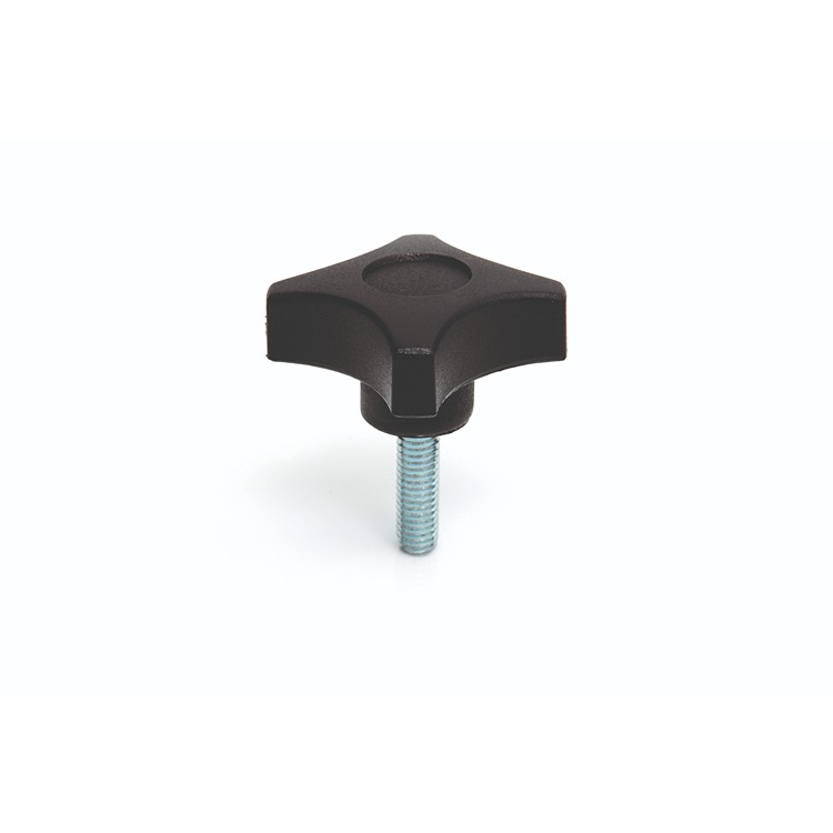 RS PRO Black Thermoplastic Star Clamping Knob, M8 x 20, Threaded