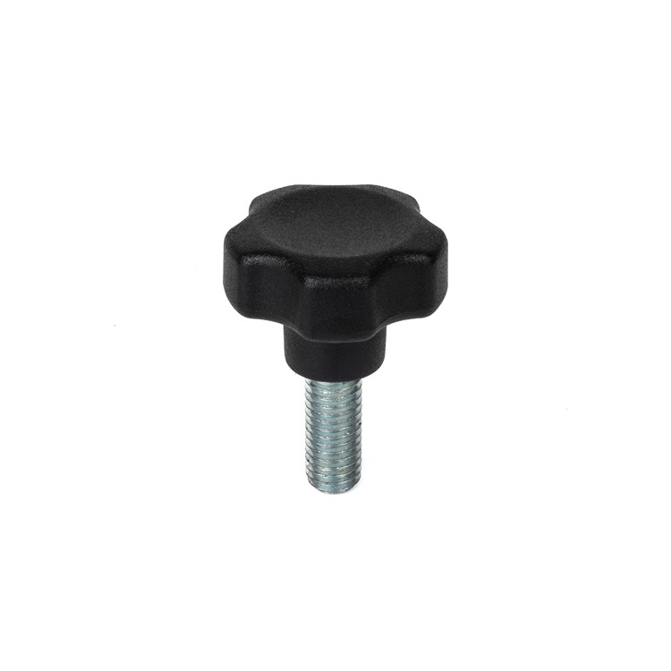 RS PRO Black Thermoplastic Multiple Lobes Clamping Knob, M5, Threaded