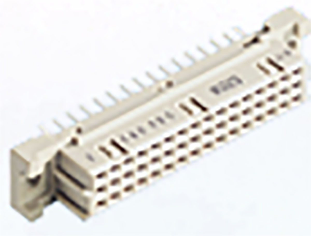 ERNI DIN 41612 48 Way 2.54 mm Pitch, Type Through Hole, Type C/2, Type Solder Class Class C2, 3 Row Female, Straight DIN