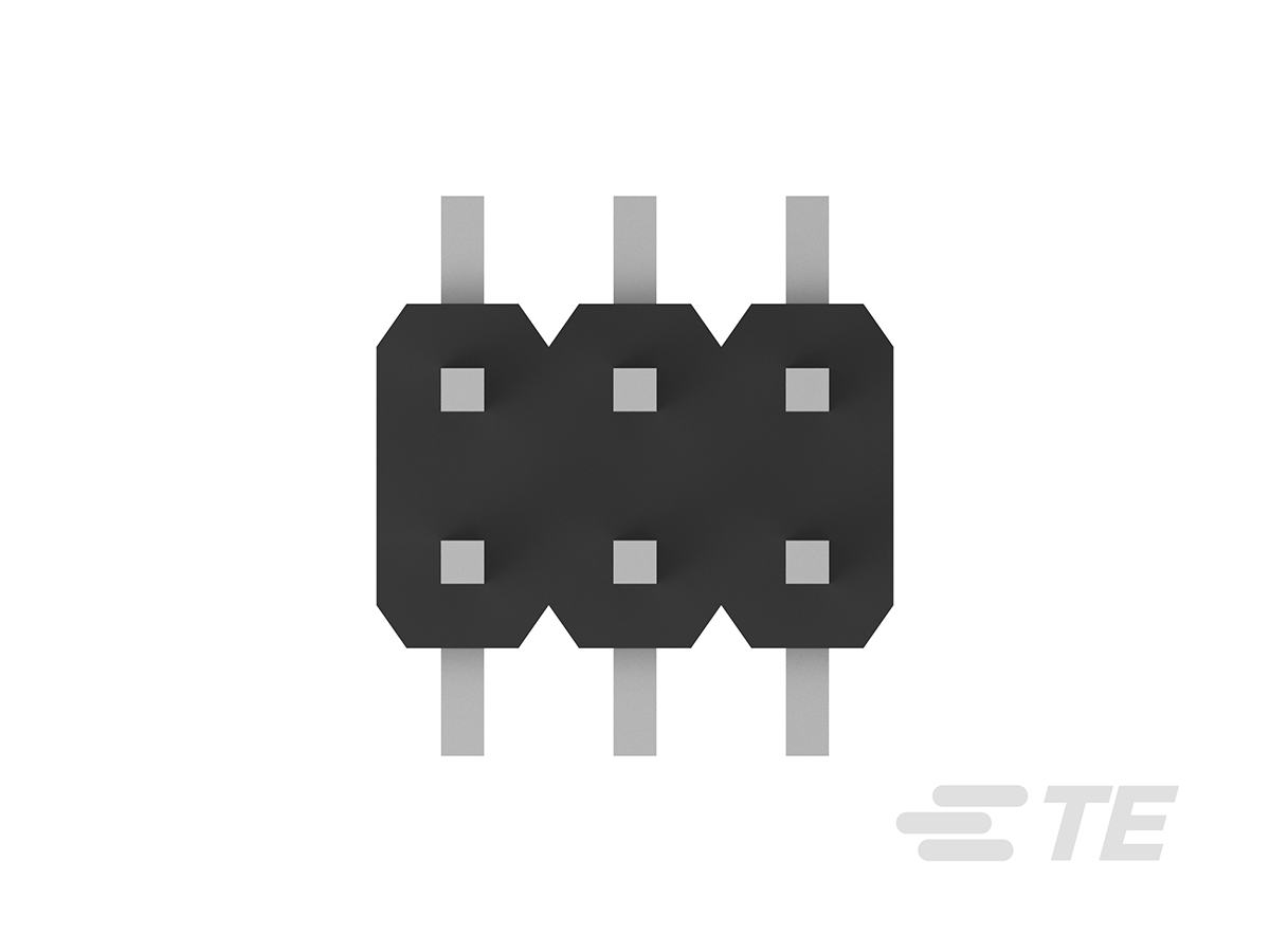 2842142-3 TE Connectivity AMPMODU Series Straight Surface Pin Header, 6 Contact(s), 2 mm Pitch, 2 Row, Unshrouded