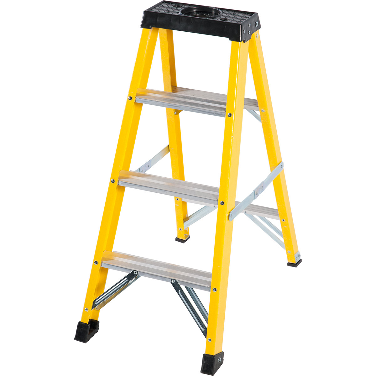RS PRO Fibreglass 4 steps Step Ladder, 0.26m platform height, 2.27 m open length