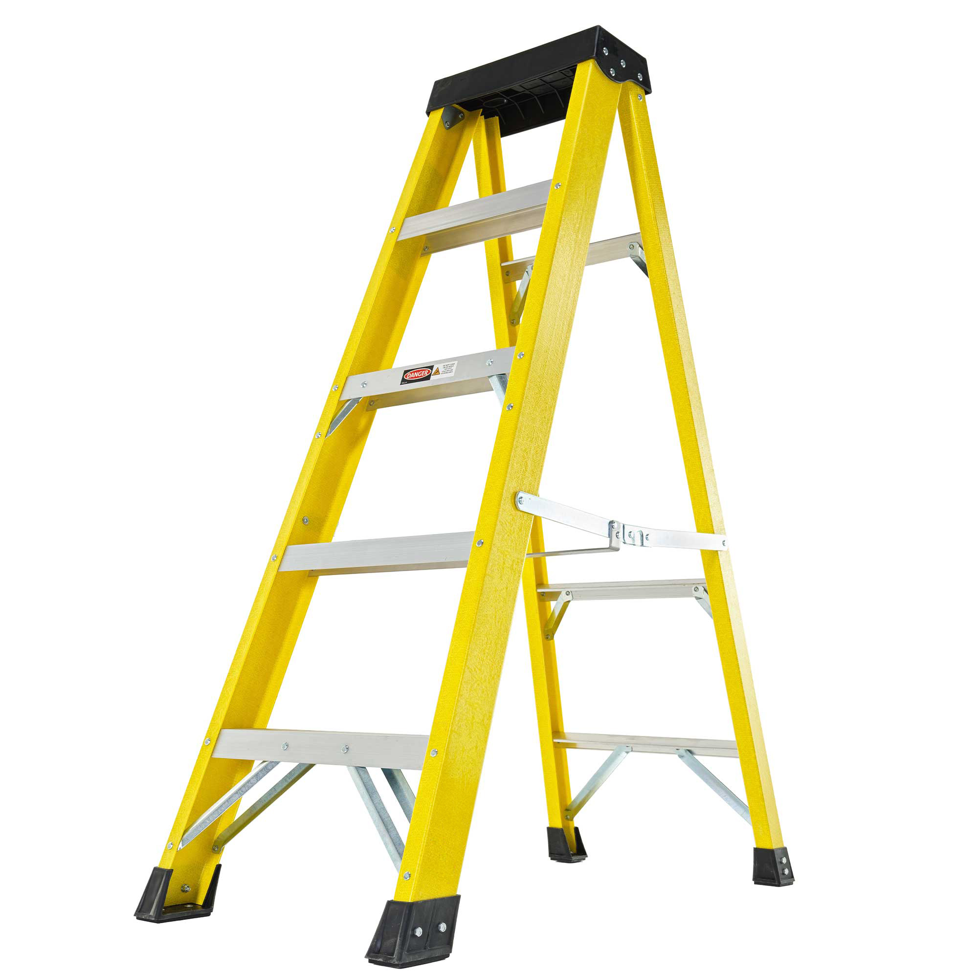 RS PRO Fibreglass 5 steps Step Ladder, 0.52m platform height, 2.53 m open length