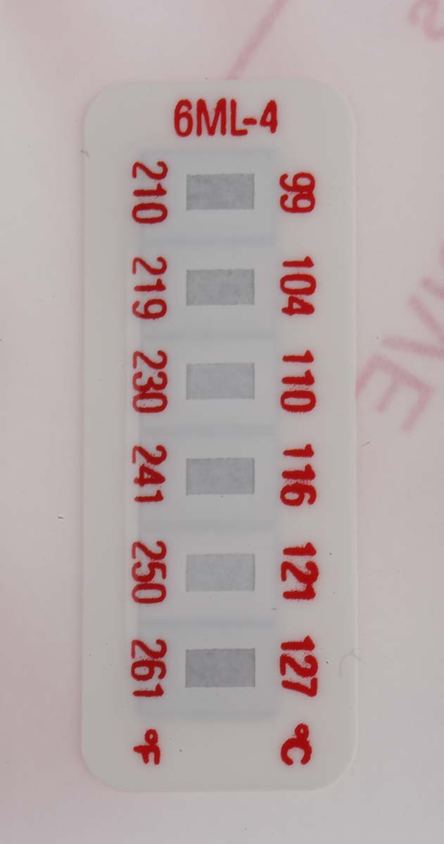 285-942 RS PRO Temperature Sensitive Label 99 °C to 127 °C 6 Levels