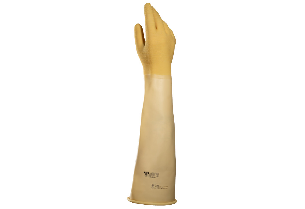 Mapa ALTO 285 Beige Latex Work Gloves, Size 10, Latex Coating